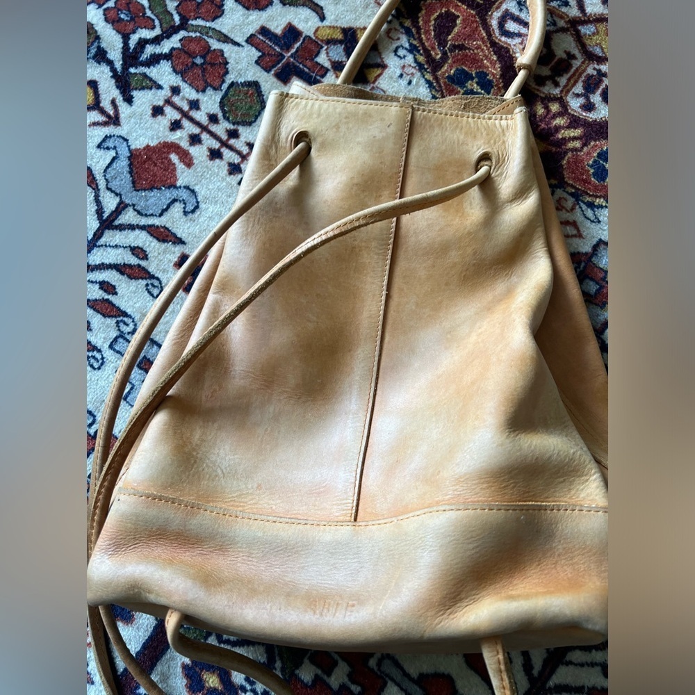 Able Tan Leather Drawstring Backpack - Picture 6 of 12